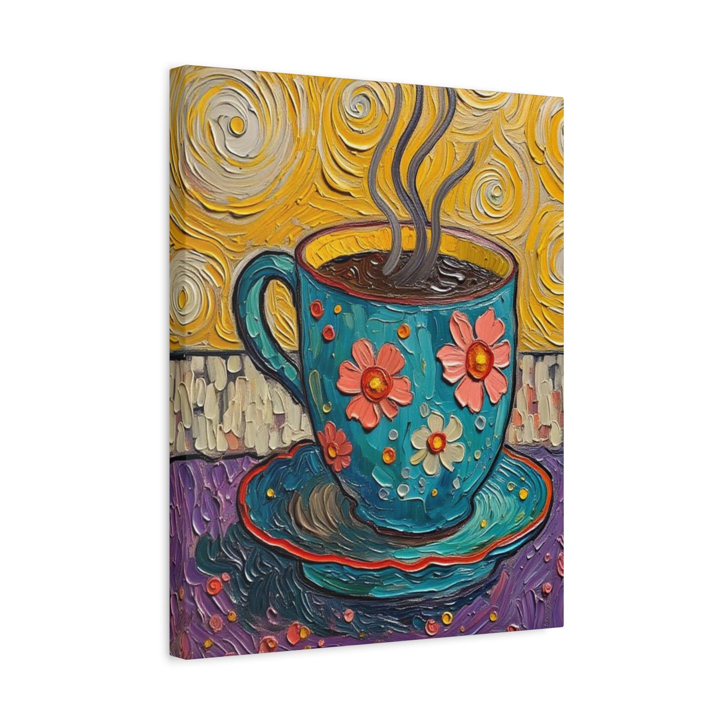 Whimsical Coffee Cup Matte Canvas