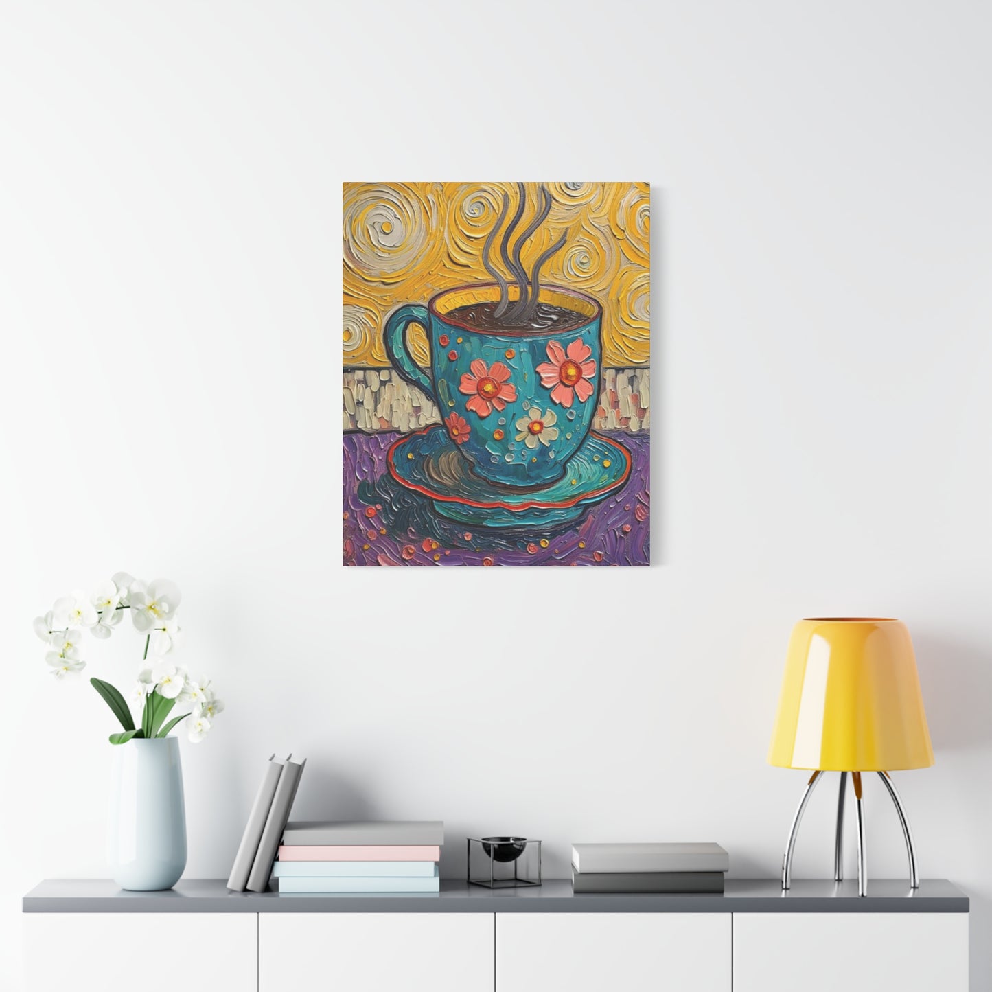 Whimsical Coffee Cup Matte Canvas