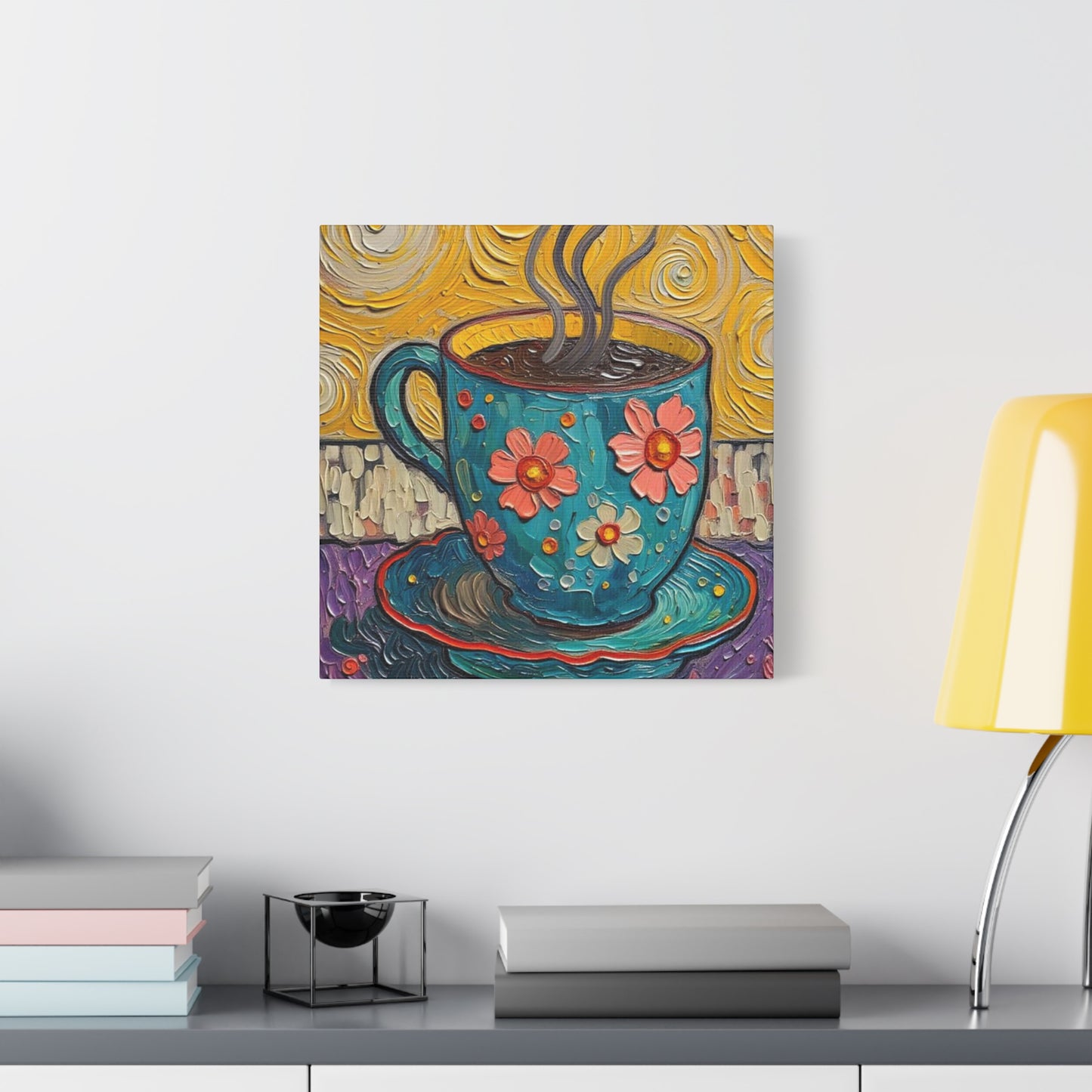 Whimsical Coffee Cup Matte Canvas