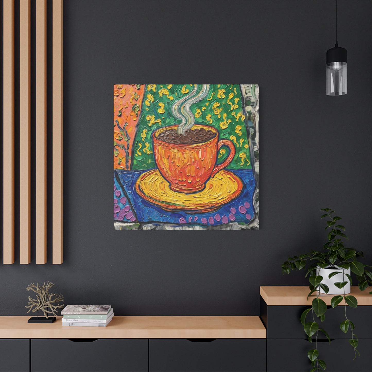 Whimsical Coffee Cup Matte Canvas