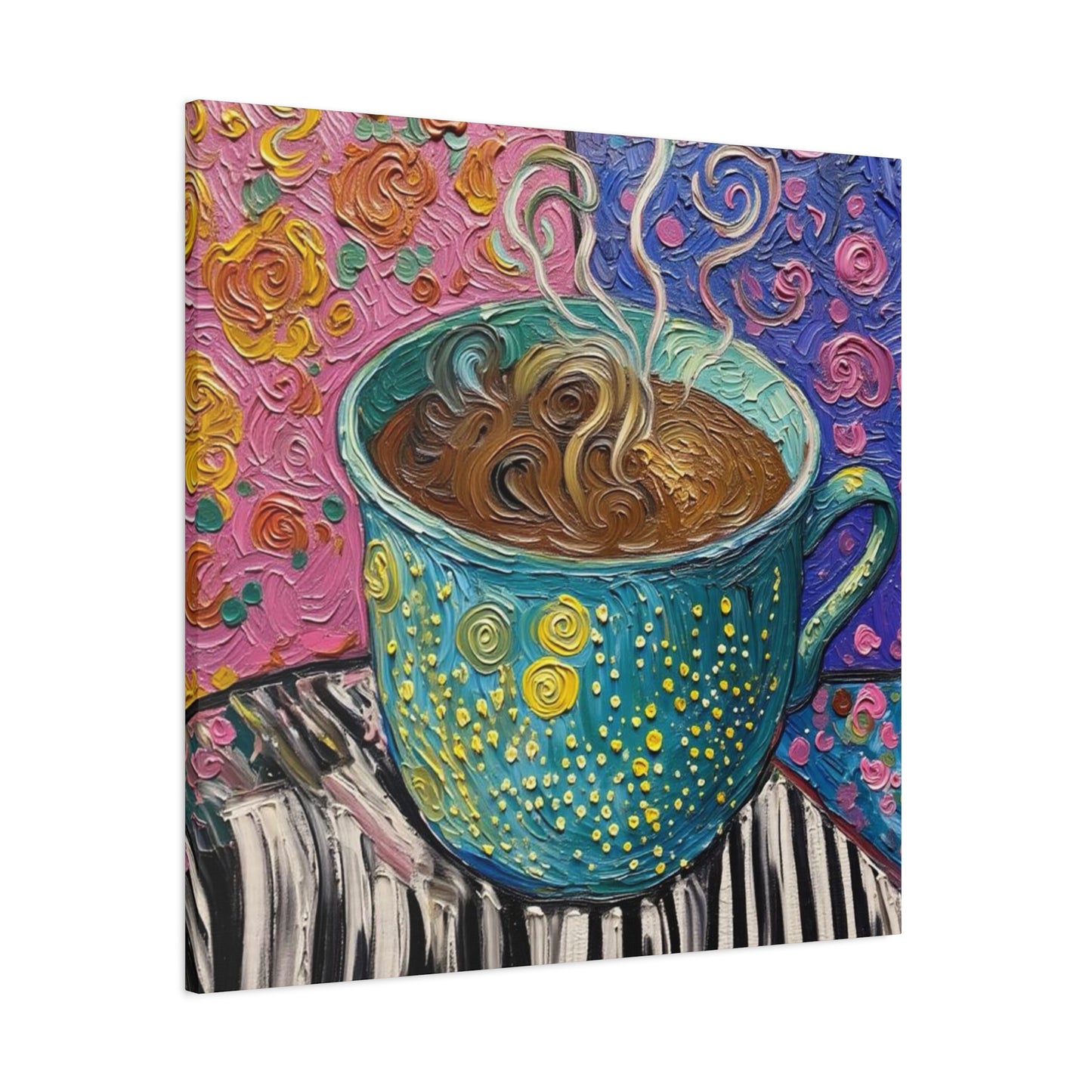 Whimsical Coffee Cup Matte Canvas