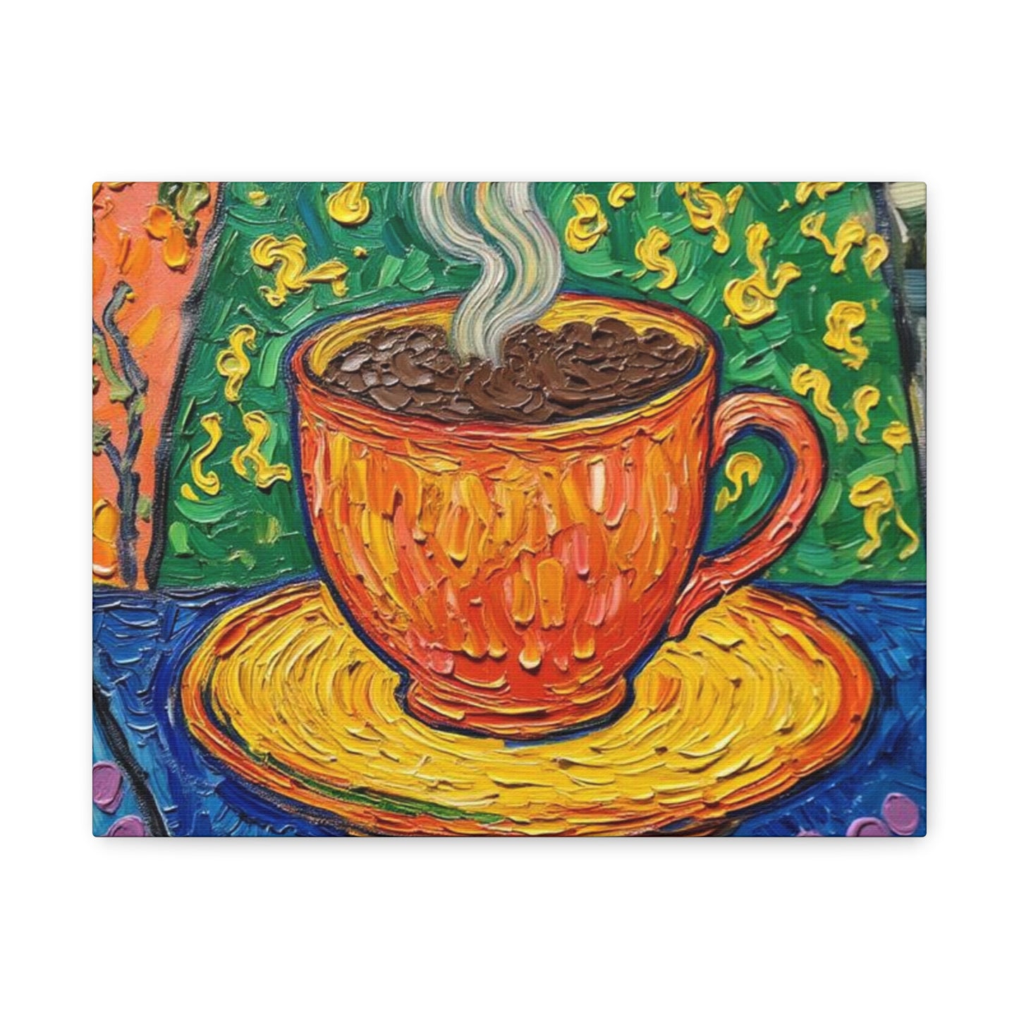 Whimsical Coffee Cup Matte Canvas