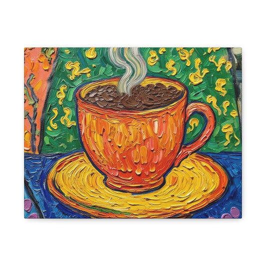 Whimsical Coffee Cup Matte Canvas