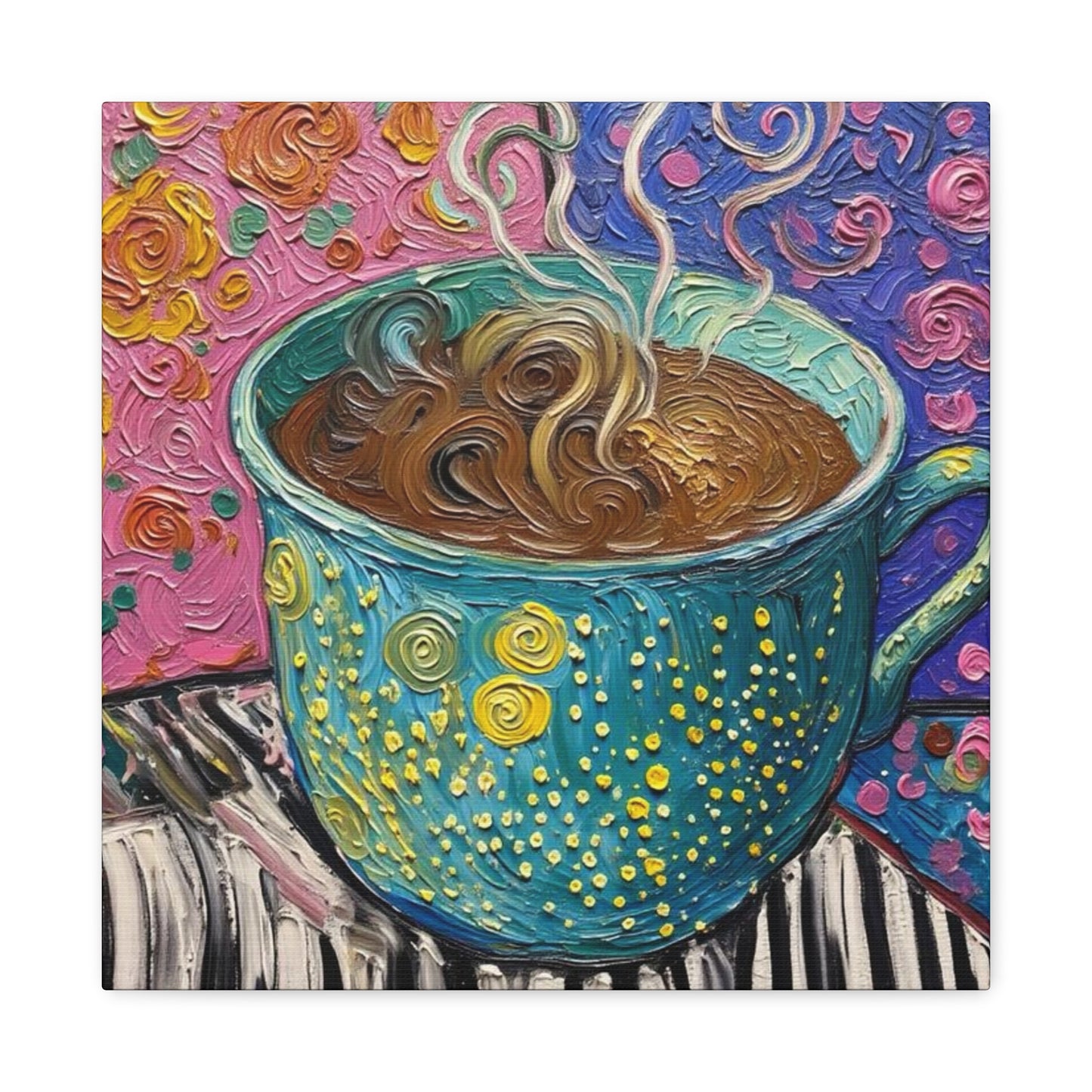 Whimsical Coffee Cup Matte Canvas