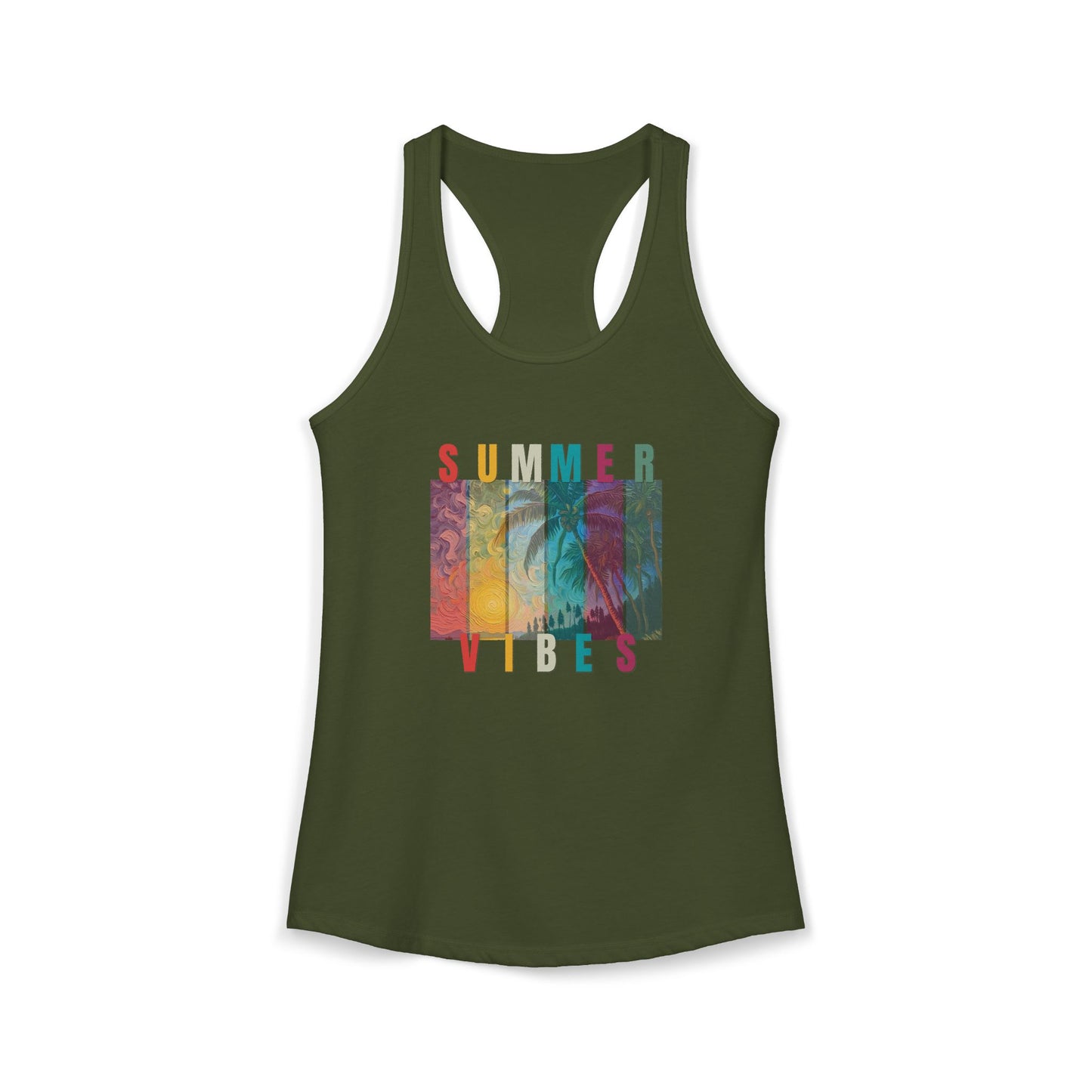 Summer Vibes Hawaiian Palm Women's Ideal Racerback Tank