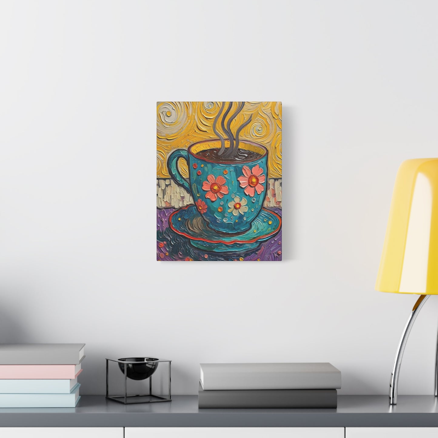Whimsical Coffee Cup Matte Canvas