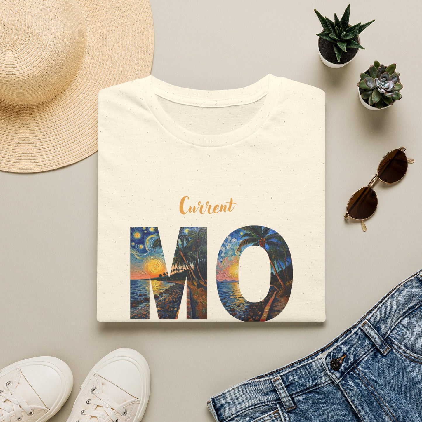 Hawaiian Graphic T-Shirt — 'Current Mood' Art Print
