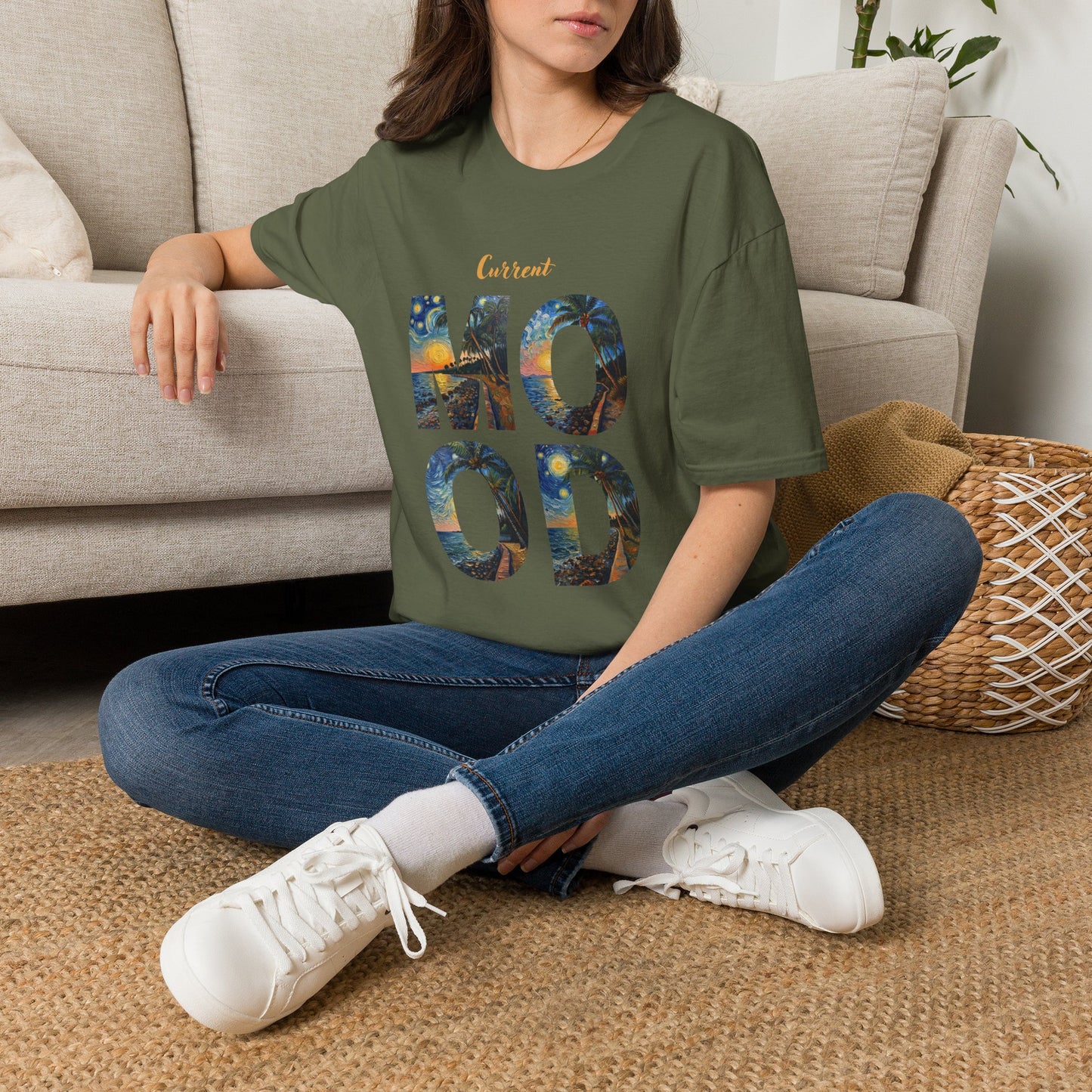 Hawaiian Graphic T-Shirt — 'Current Mood' Art Print