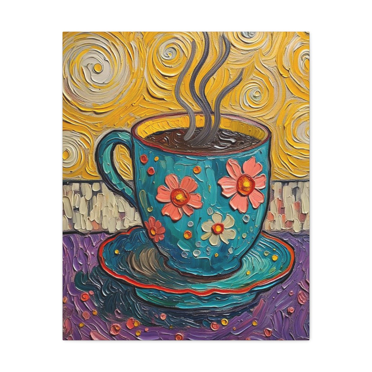 Whimsical Coffee Cup Matte Canvas