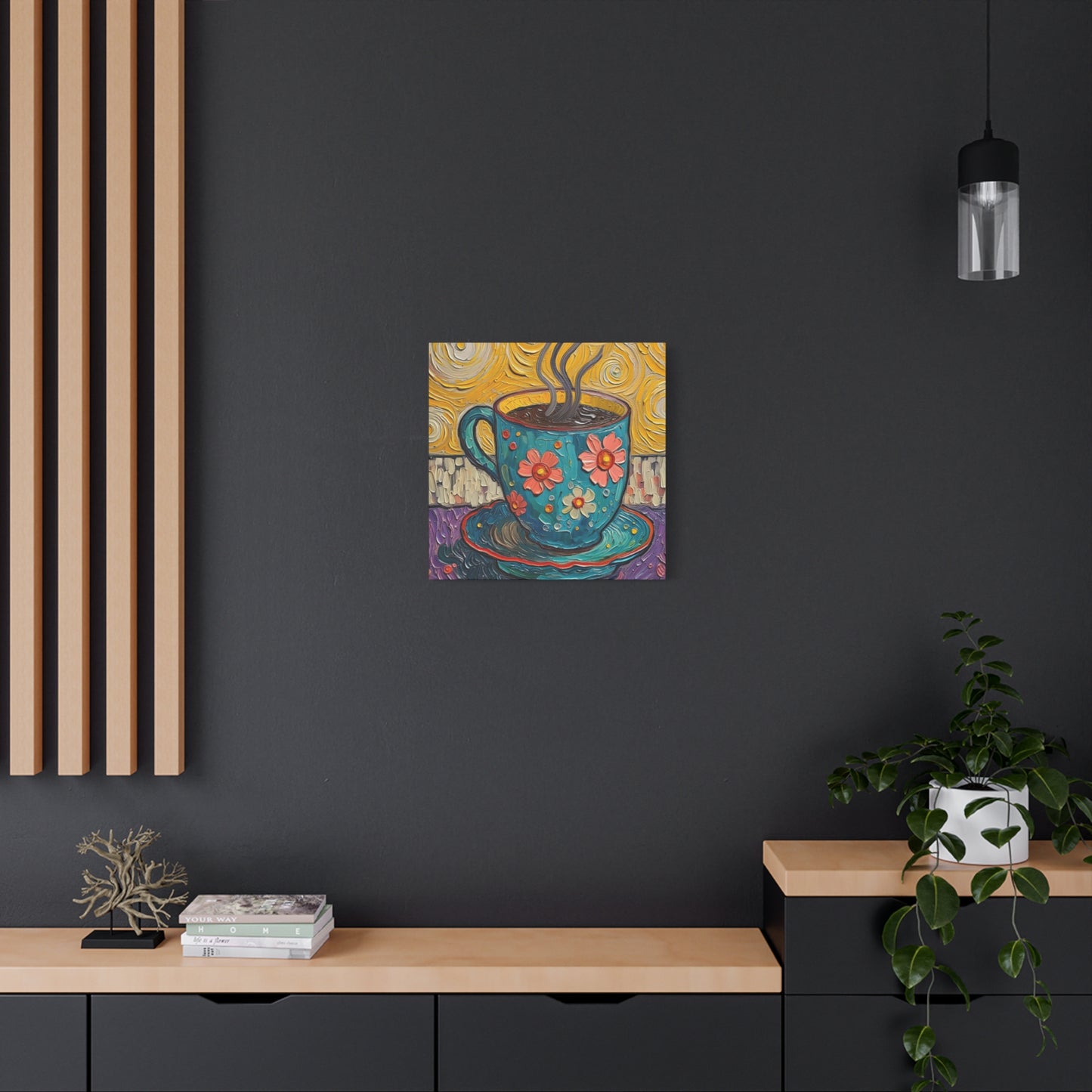 Whimsical Coffee Cup Matte Canvas