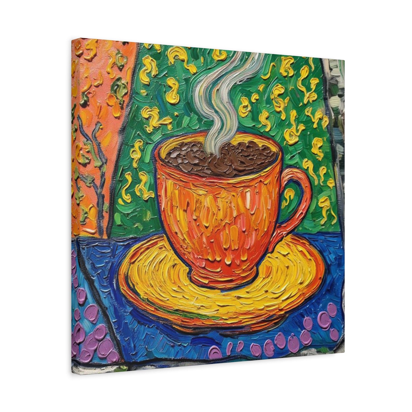 Whimsical Coffee Cup Matte Canvas