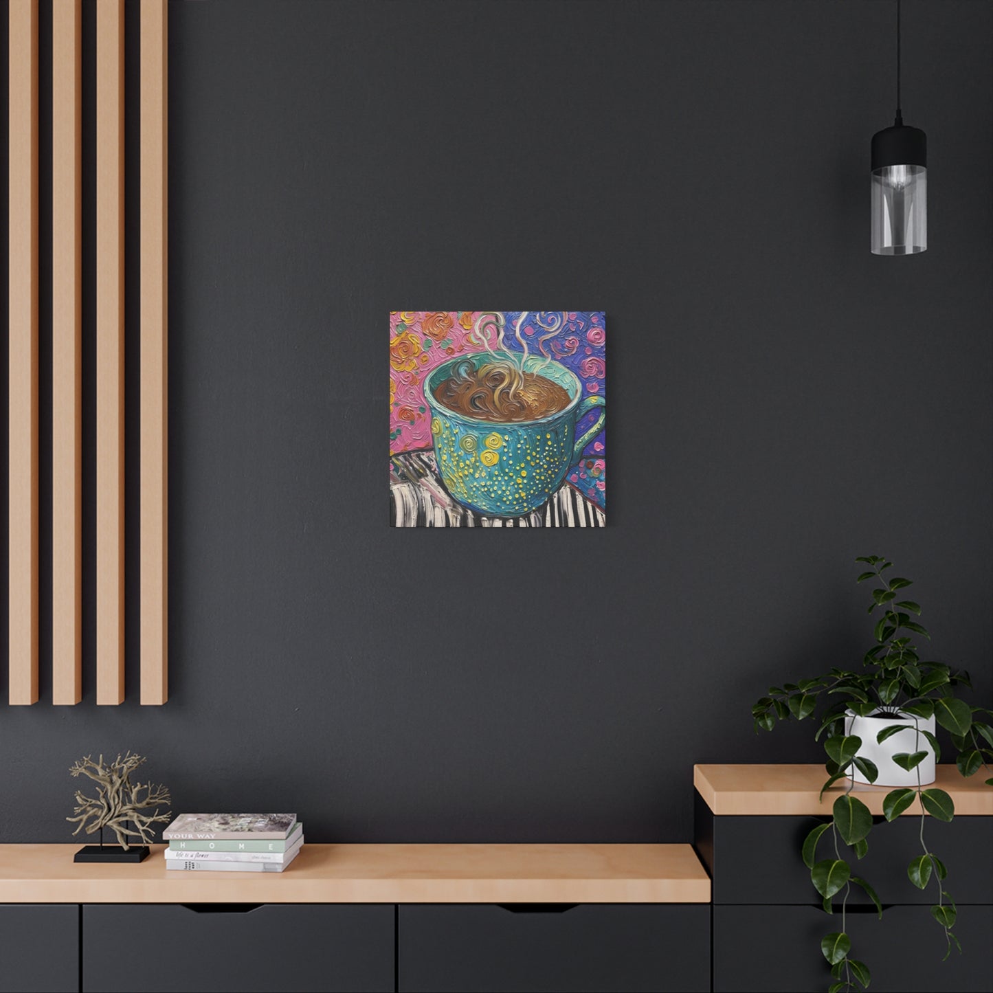 Whimsical Coffee Cup Matte Canvas