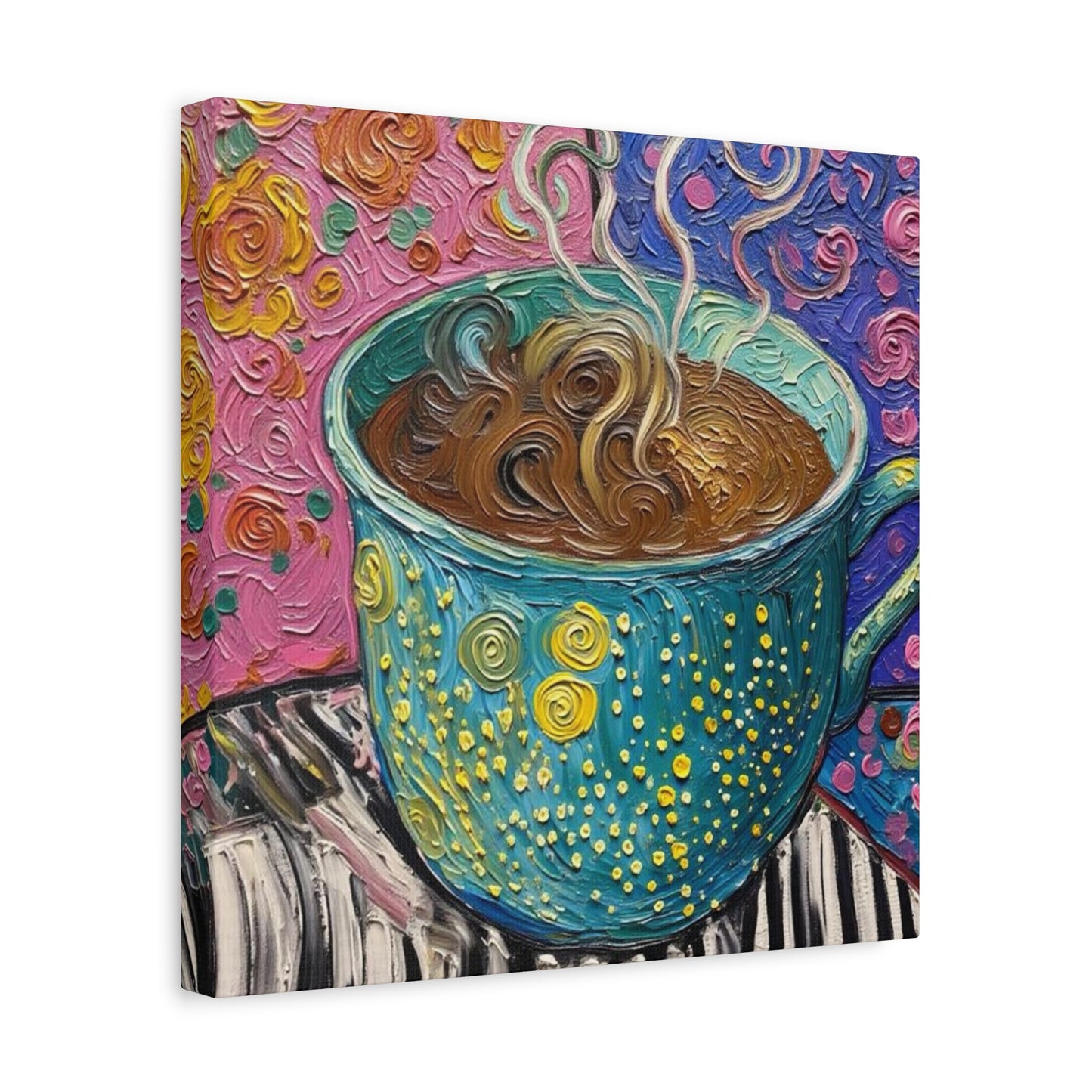 Whimsical Coffee Cup Matte Canvas
