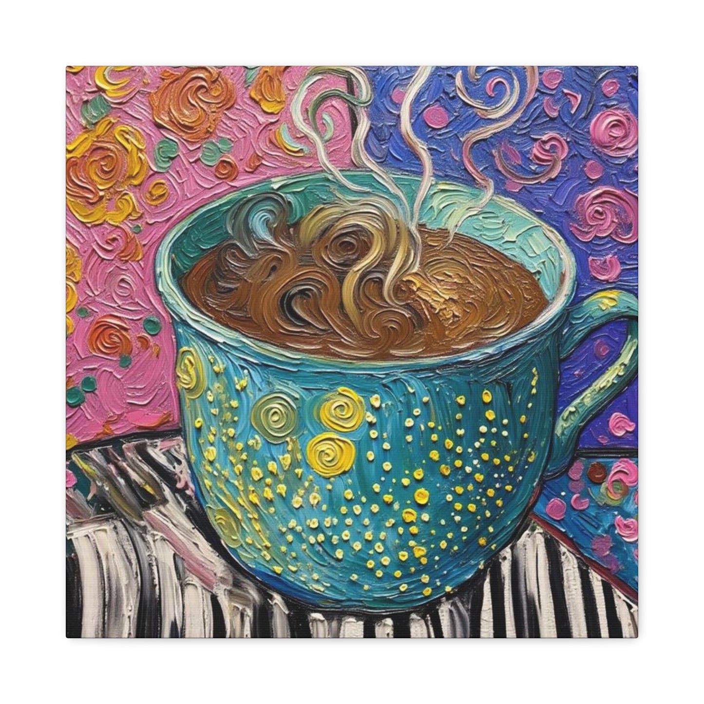 Whimsical Coffee Cup Matte Canvas
