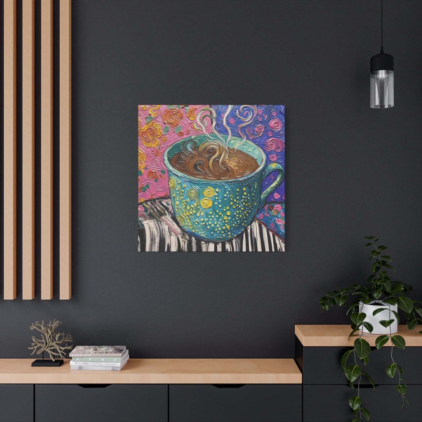 Whimsical Coffee Cup Matte Canvas