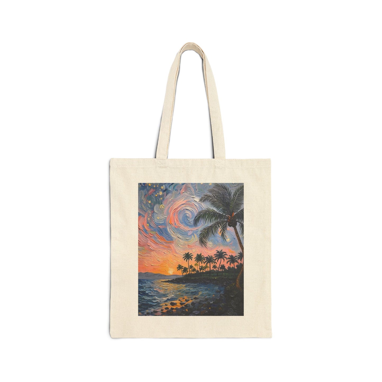 Tote — Tropical Sunset Palm Beach Canvas Tote