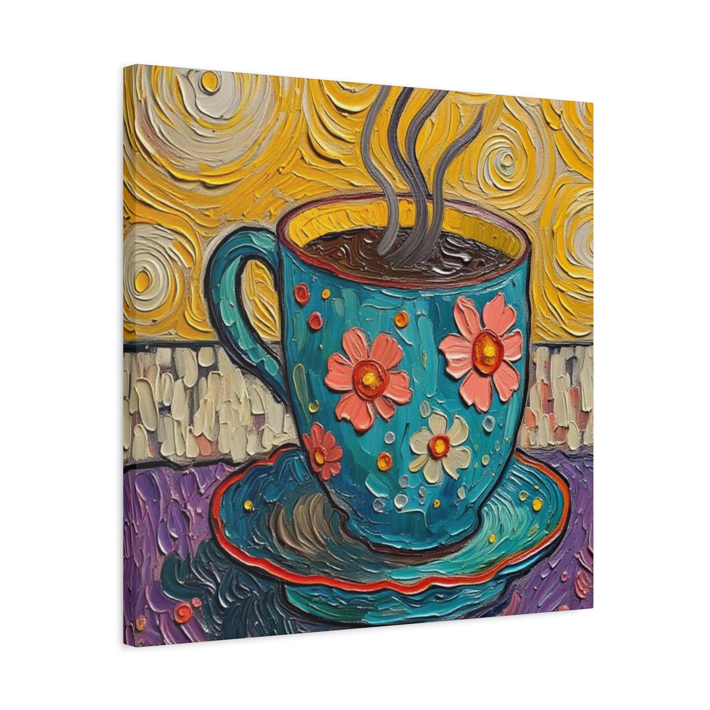 Whimsical Coffee Cup Matte Canvas
