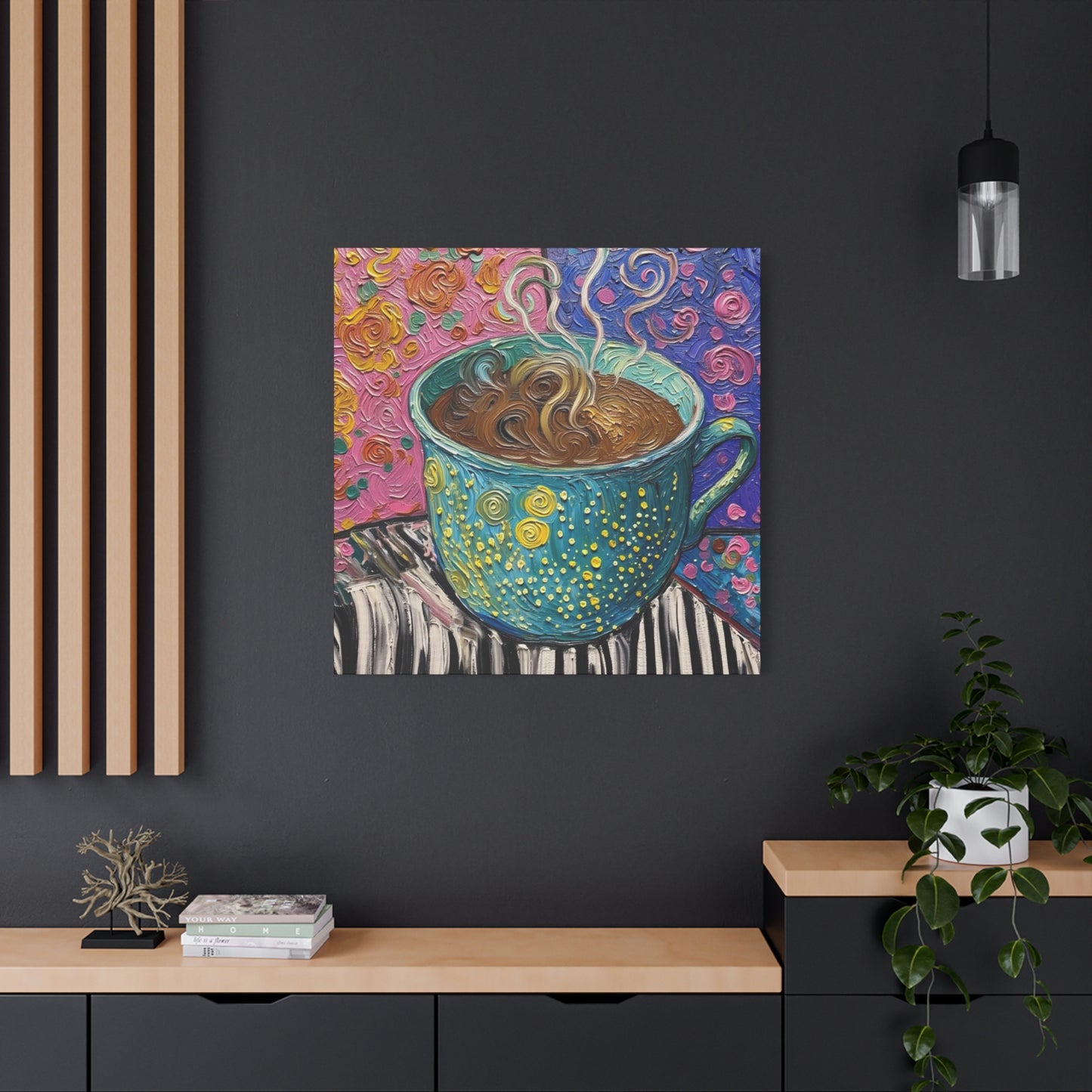 Whimsical Coffee Cup Matte Canvas