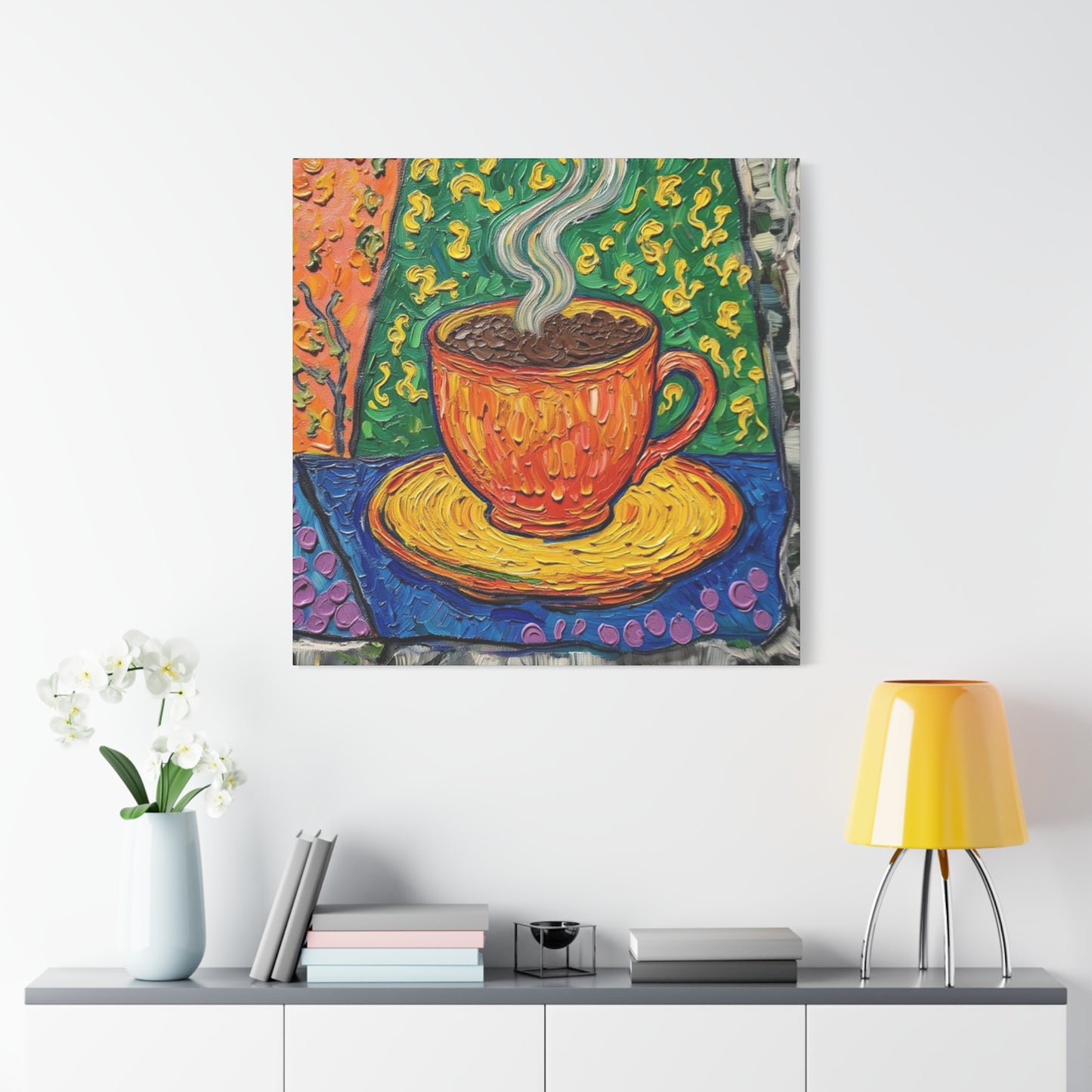 Whimsical Coffee Cup Matte Canvas