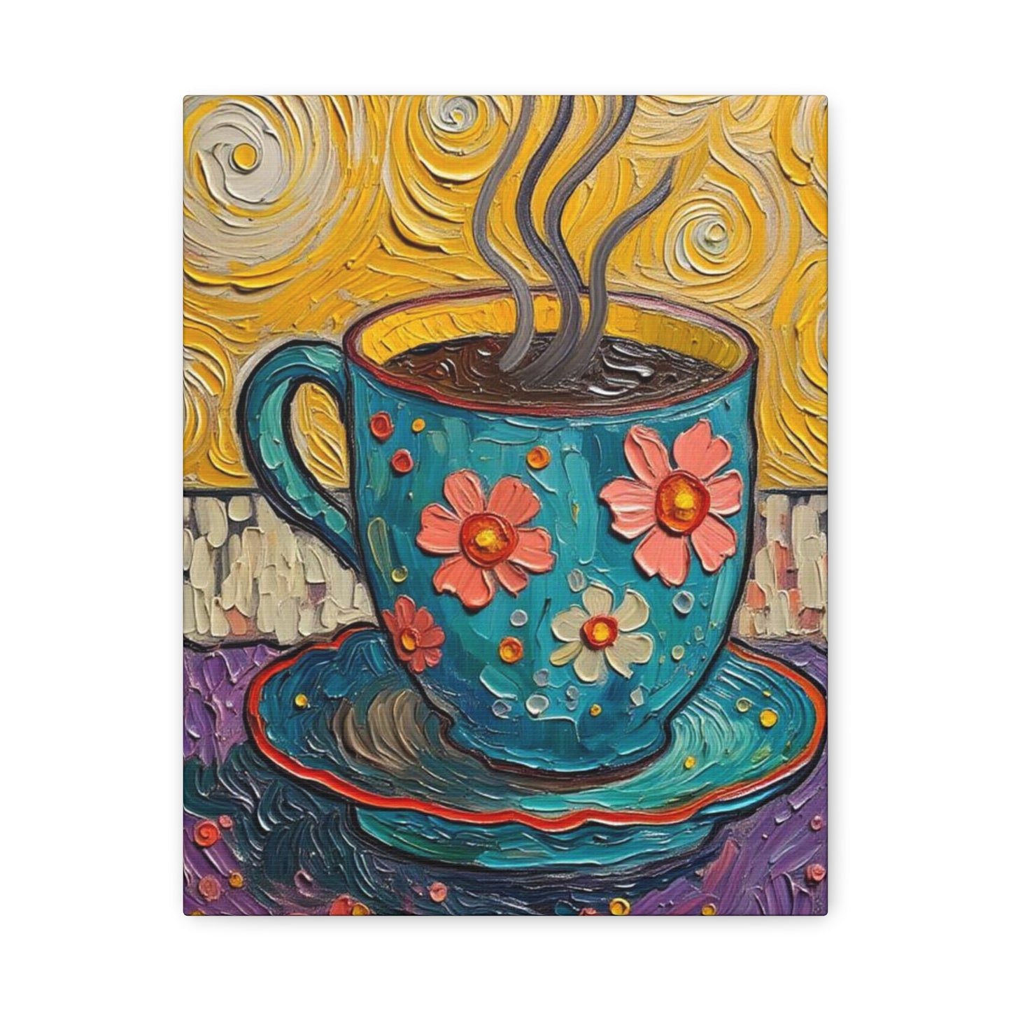 Whimsical Coffee Cup Matte Canvas