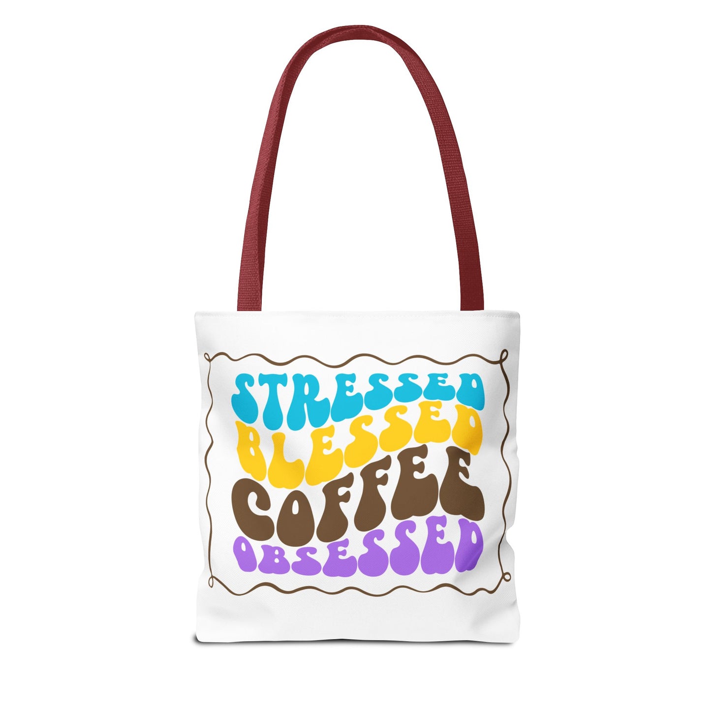 Floral Coffee Cup Tote Bag | Colorful Swirl Art Coffee Tote
